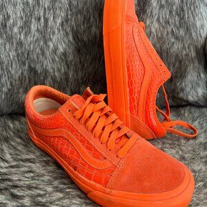 Old School Vans Orange Croc Skin Size 9 Men's 10.5 Women's
